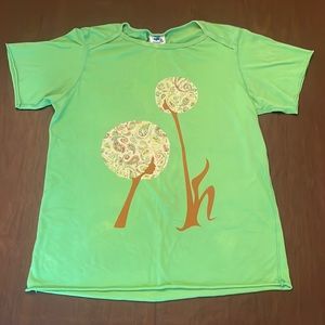 👚 Unique vintage T-shirt women green short sleeve